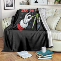 Funny 67 Christmas Throw Blanket Six Seven Meme Santa Skeleton Hands Gesture Gen Alpha - Wonder Print Shop