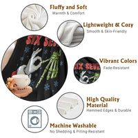 Funny 67 Christmas Throw Blanket Six Seven Meme Santa Skeleton Hands Gesture Gen Alpha - Wonder Print Shop