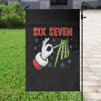 Funny 67 Christmas Garden Flag Six Seven Meme Santa Skeleton Hands Gesture Gen Alpha - Wonder Print Shop