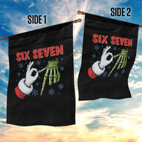 Funny 67 Christmas Garden Flag Six Seven Meme Santa Skeleton Hands Gesture Gen Alpha - Wonder Print Shop