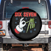 Funny 67 Christmas Spare Tire Cover Six Seven Meme Santa Skeleton Hands Gesture Gen Alpha - Wonder Print Shop