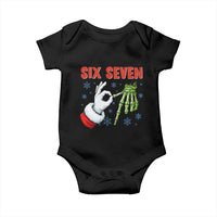 Funny 67 Christmas Baby Onesie Six Seven Meme Santa Skeleton Hands Gesture Gen Alpha - Wonder Print Shop