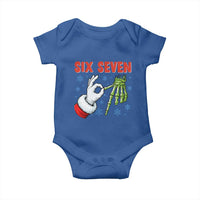 Funny 67 Christmas Baby Onesie Six Seven Meme Santa Skeleton Hands Gesture Gen Alpha - Wonder Print Shop