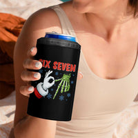 Funny 67 Christmas 4 in 1 Can Cooler Tumbler Six Seven Meme Santa Skeleton Hands Gesture Gen Alpha - Wonder Print Shop