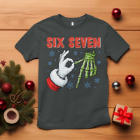 Funny 67 Christmas T Shirt Six Seven Meme Santa Skeleton Hands Gesture Gen Alpha - Wonder Print Shop