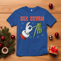 Funny 67 Christmas T Shirt Six Seven Meme Santa Skeleton Hands Gesture Gen Alpha - Wonder Print Shop