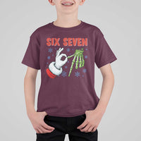 Funny 67 Christmas T Shirt For Kid Six Seven Meme Santa Skeleton Hands Gesture Gen Alpha - Wonder Print Shop