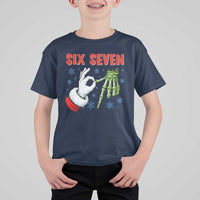 Funny 67 Christmas T Shirt For Kid Six Seven Meme Santa Skeleton Hands Gesture Gen Alpha - Wonder Print Shop