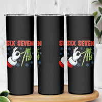 Funny 67 Christmas Skinny Tumbler Six Seven Meme Santa Skeleton Hands Gesture Gen Alpha - Wonder Print Shop