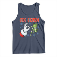 Funny 67 Christmas Tank Top Six Seven Meme Santa Skeleton Hands Gesture Gen Alpha - Wonder Print Shop