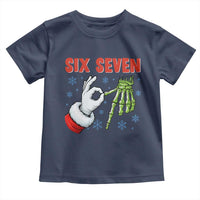 Funny 67 Christmas Toddler T Shirt Six Seven Meme Santa Skeleton Hands Gesture Gen Alpha - Wonder Print Shop