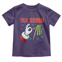 Funny 67 Christmas Toddler T Shirt Six Seven Meme Santa Skeleton Hands Gesture Gen Alpha - Wonder Print Shop