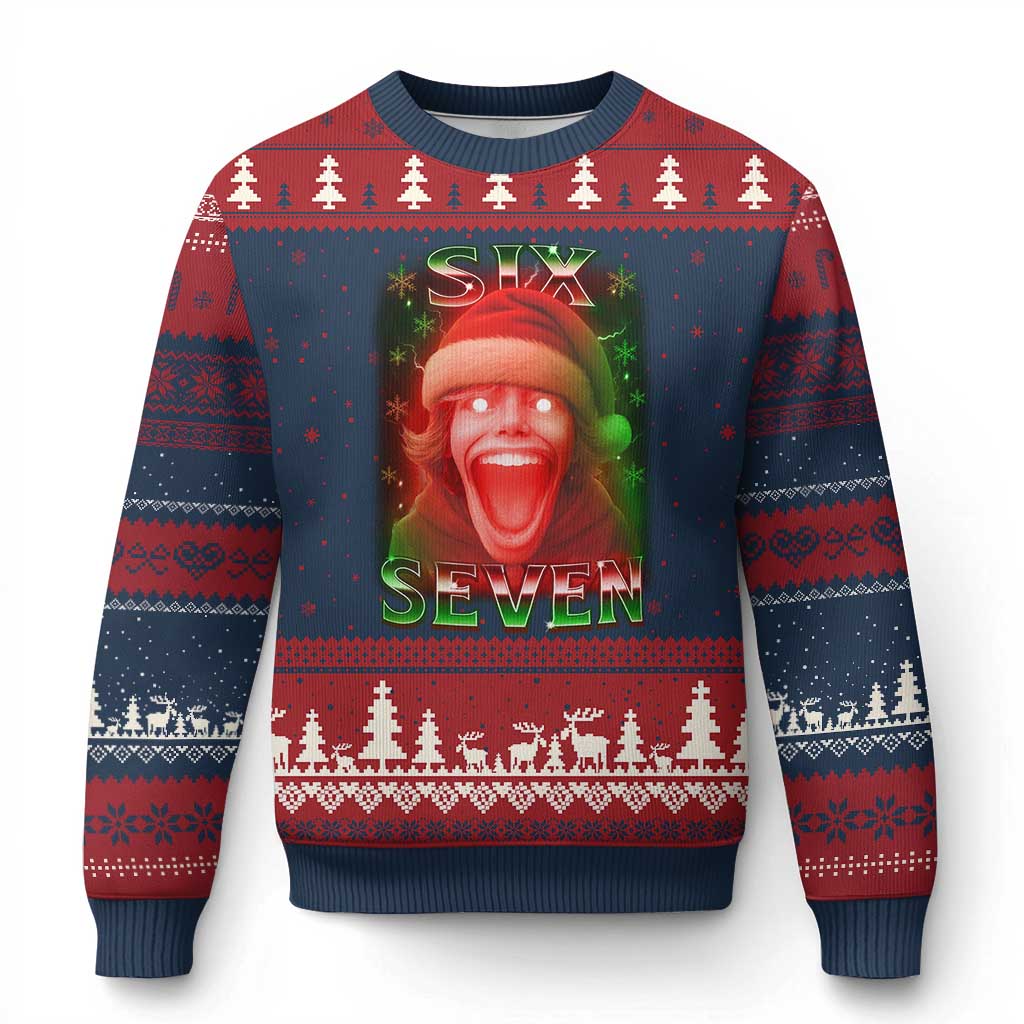 67 Six Seven Xmas Meme Ugly Christmas Sweater The Mason 67 Kid Gen Alpha Slang - Wonder Print Shop