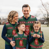 67 Six Seven Xmas Meme V-Neck Knit Sweater Vest The Mason 67 Kid Gen Alpha Slang - Wonder Print Shop