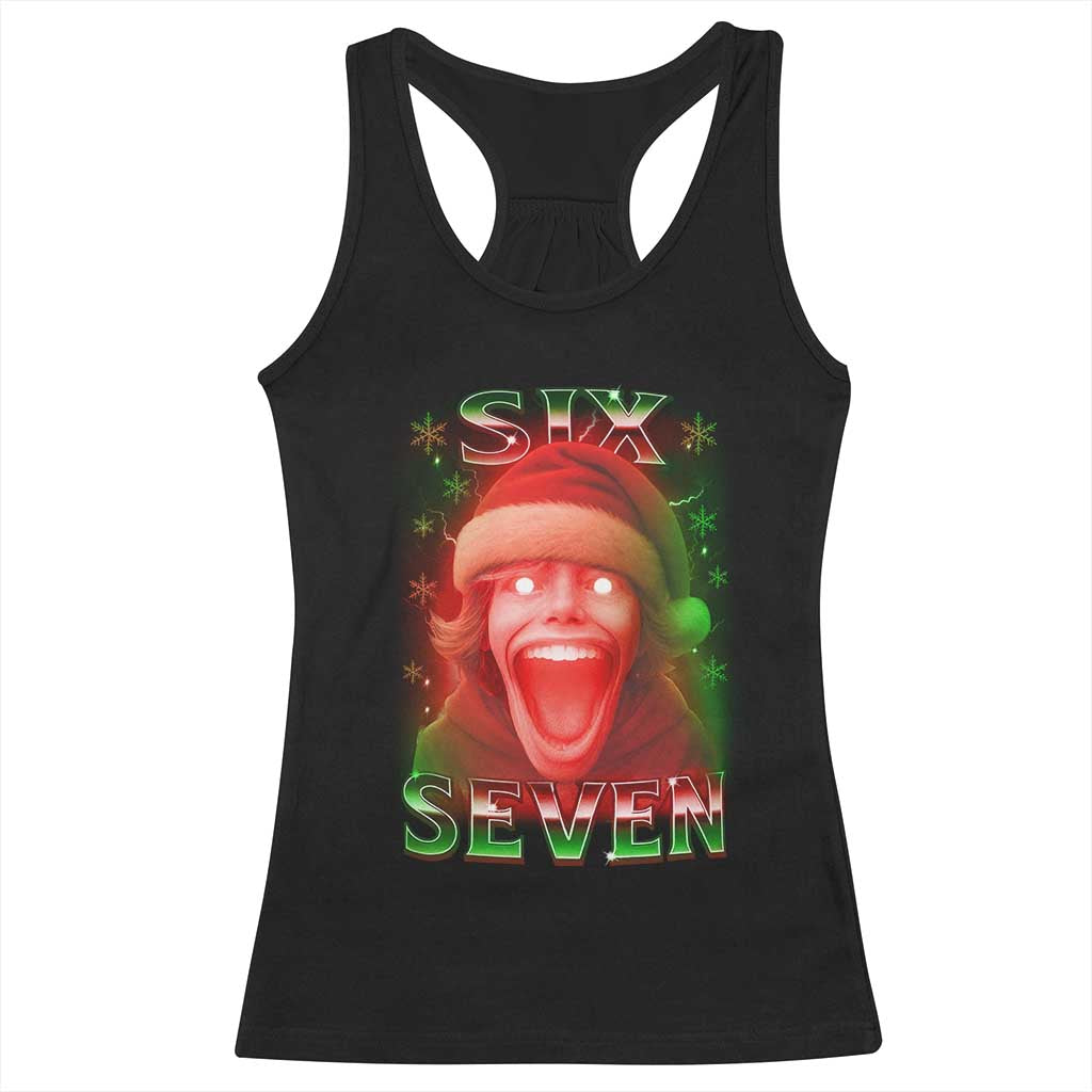 67 Six Seven Christmas Meme Racerback Tank Top The Mason 67 Kid Gen Alpha Slang - Wonder Print Shop