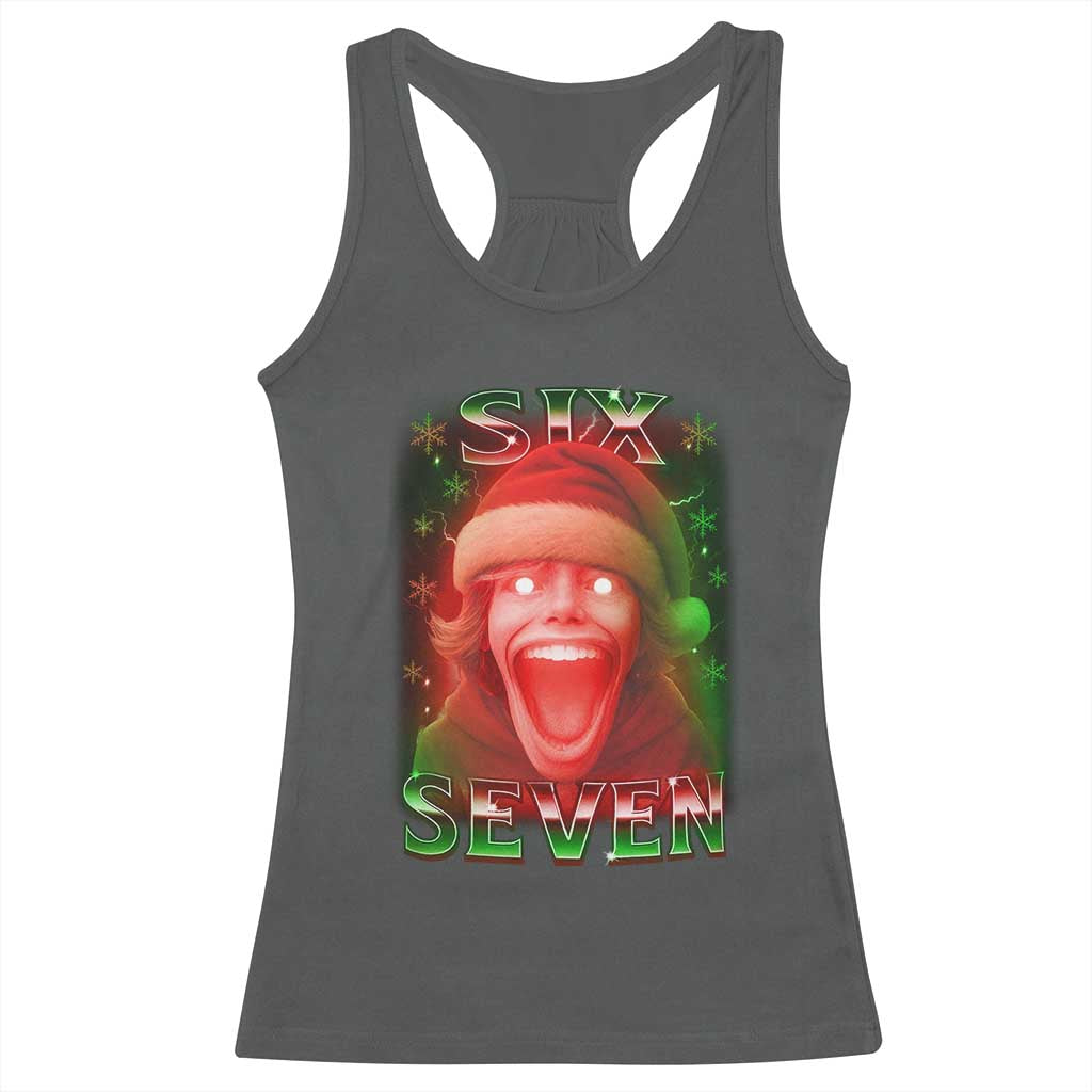 67 Six Seven Christmas Meme Racerback Tank Top The Mason 67 Kid Gen Alpha Slang - Wonder Print Shop