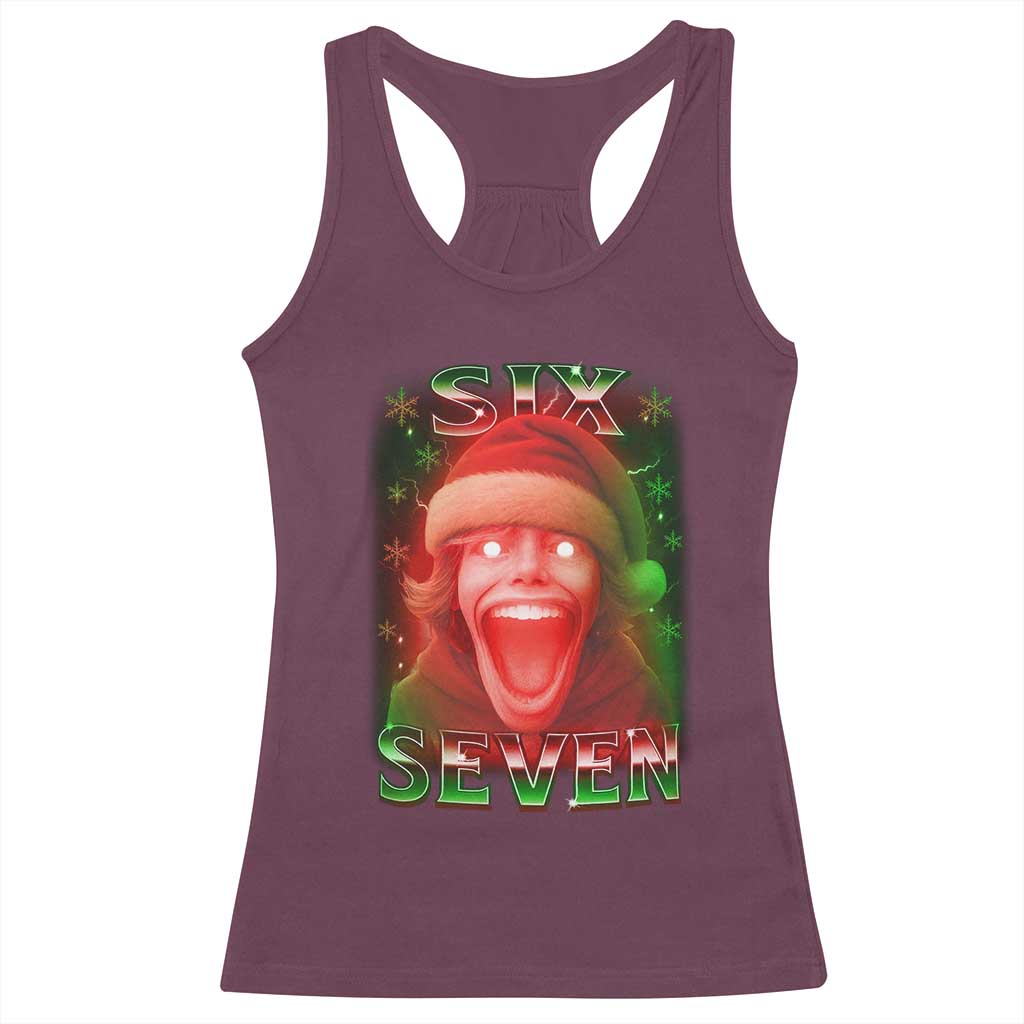 67 Six Seven Christmas Meme Racerback Tank Top The Mason 67 Kid Gen Alpha Slang - Wonder Print Shop