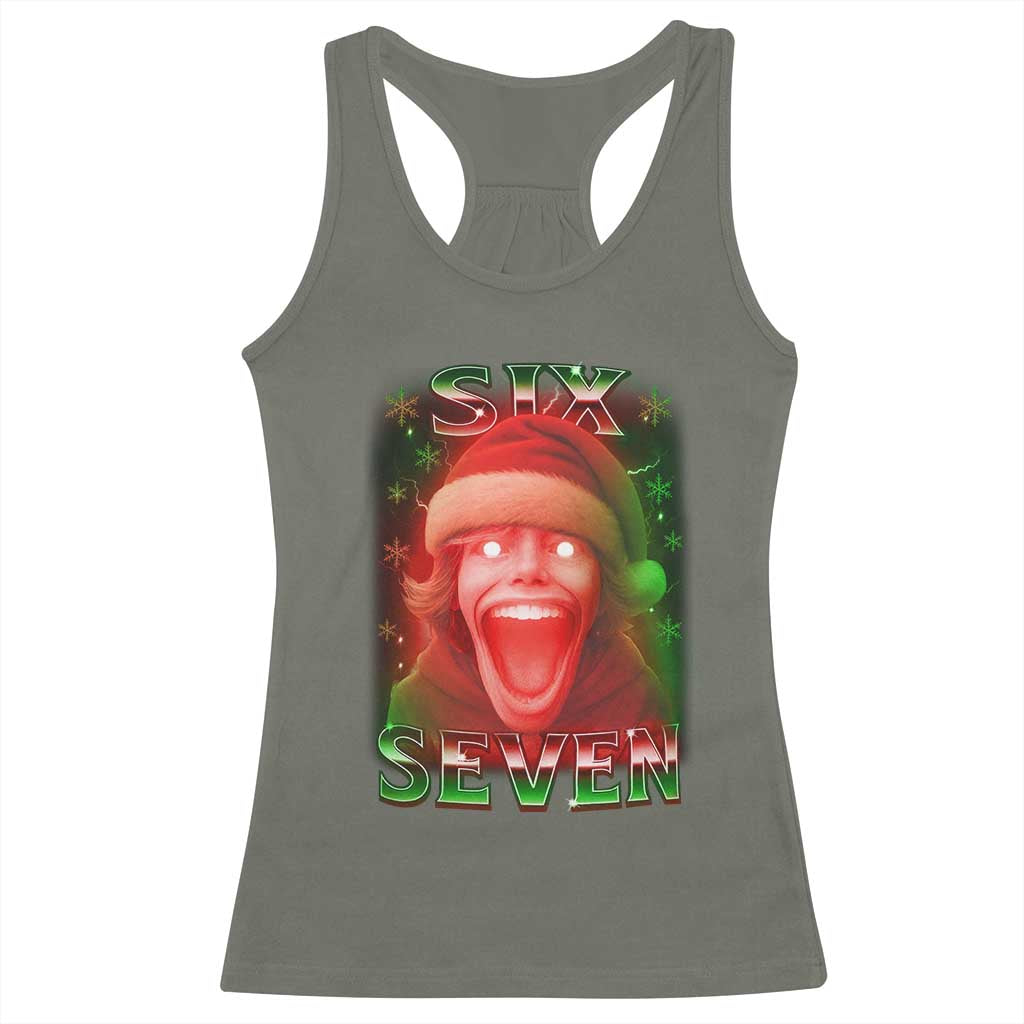 67 Six Seven Christmas Meme Racerback Tank Top The Mason 67 Kid Gen Alpha Slang - Wonder Print Shop