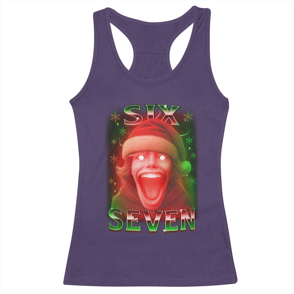 67 Six Seven Christmas Meme Racerback Tank Top The Mason 67 Kid Gen Alpha Slang - Wonder Print Shop