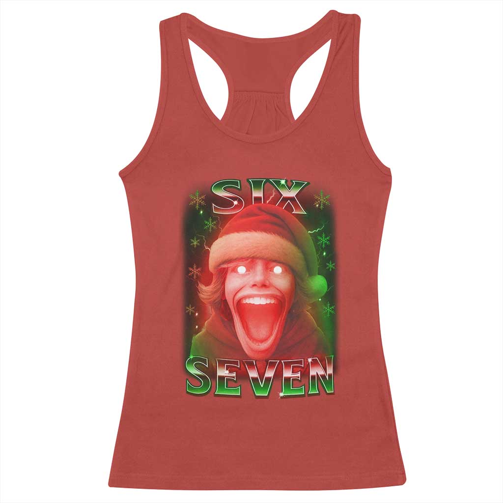 67 Six Seven Christmas Meme Racerback Tank Top The Mason 67 Kid Gen Alpha Slang - Wonder Print Shop
