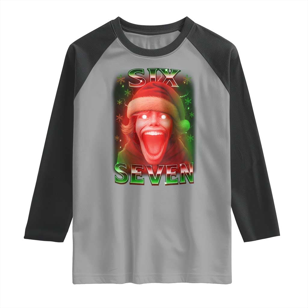 67 Six Seven Christmas Meme Raglan Shirt The Mason 67 Kid Gen Alpha Slang - Wonder Print Shop