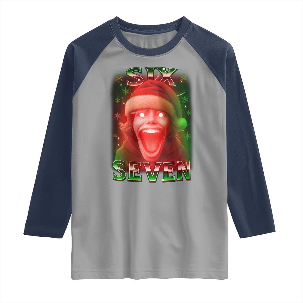 67 Six Seven Christmas Meme Raglan Shirt The Mason 67 Kid Gen Alpha Slang - Wonder Print Shop