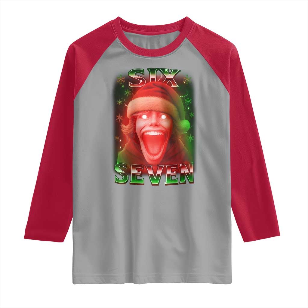 67 Six Seven Christmas Meme Raglan Shirt The Mason 67 Kid Gen Alpha Slang - Wonder Print Shop