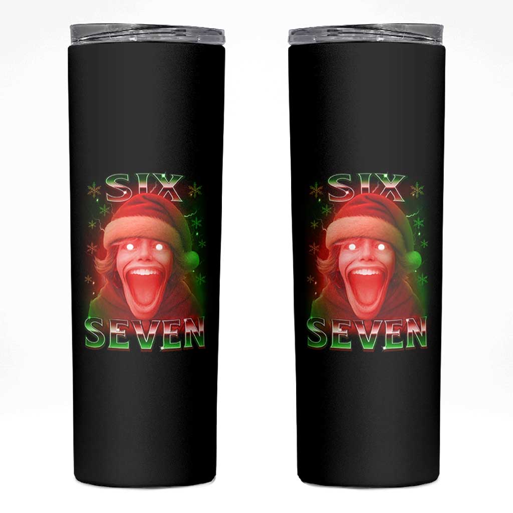 67 Six Seven Christmas Meme Skinny Tumbler The Mason 67 Kid Gen Alpha Slang - Wonder Print Shop