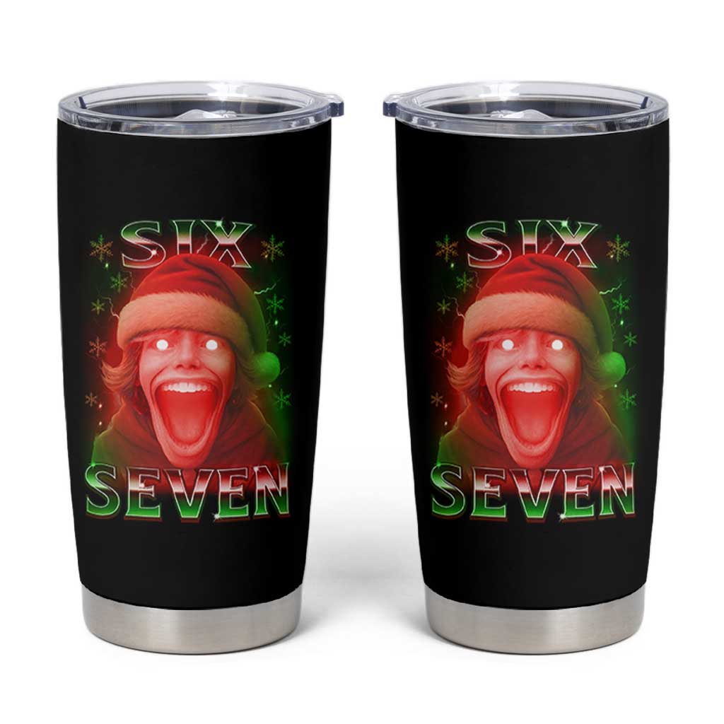 67 Six Seven Christmas Meme Tumbler Cup The Mason 67 Kid Gen Alpha Slang - Wonder Print Shop