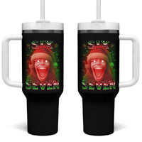 67 Six Seven Christmas Meme Tumbler With Handle The Mason 67 Kid Gen Alpha Slang - Wonder Print Shop