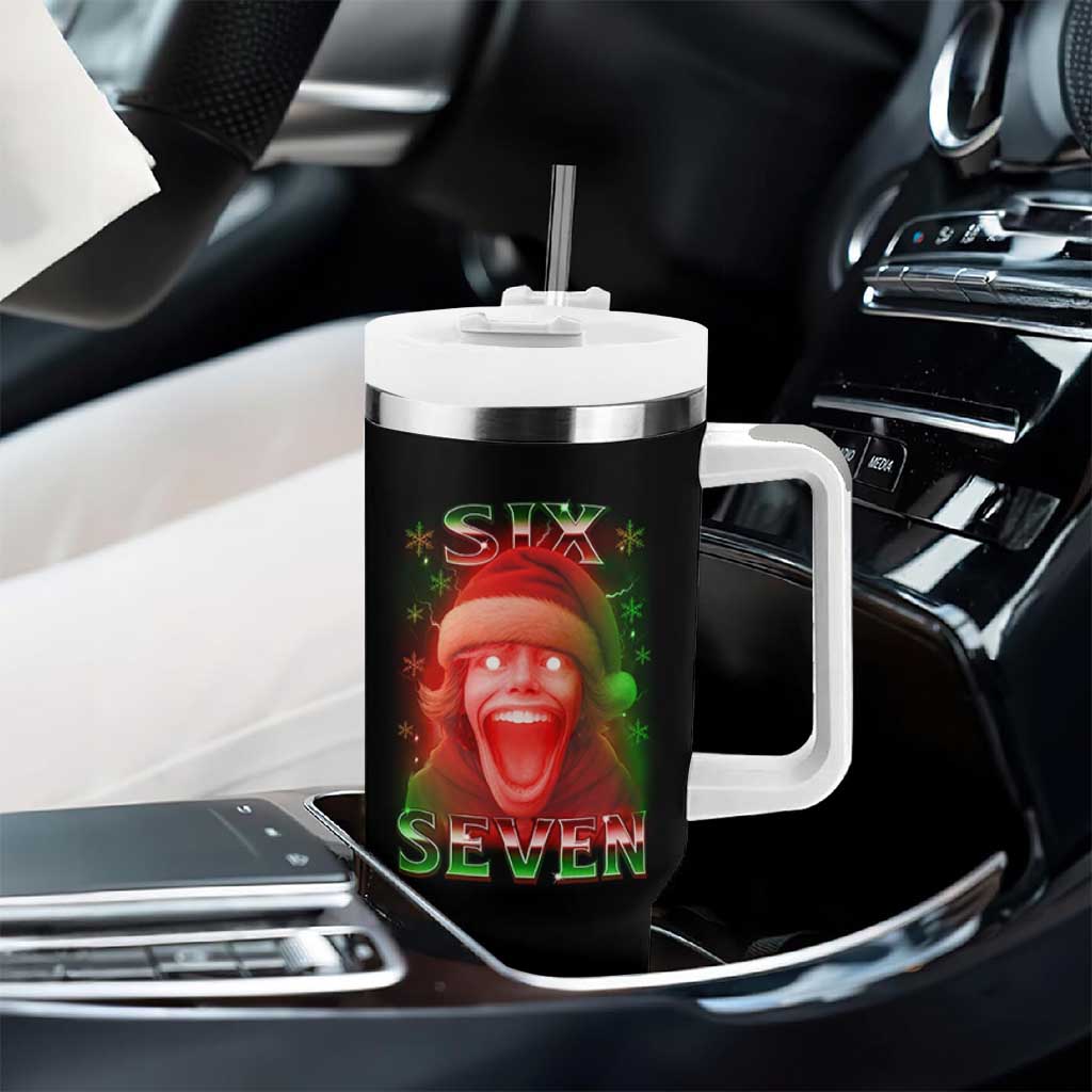 67 Six Seven Christmas Meme Tumbler With Handle The Mason 67 Kid Gen Alpha Slang - Wonder Print Shop