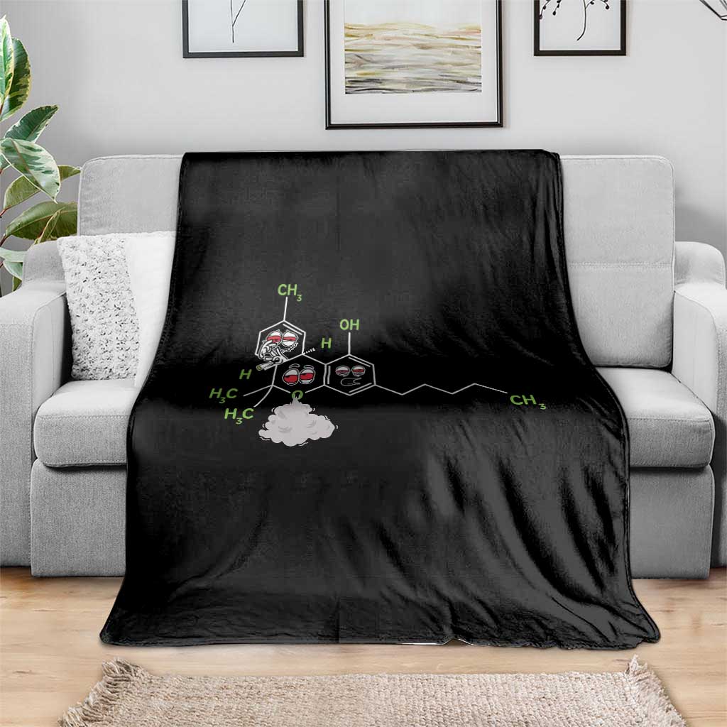 Cannabis Weed Throw Blanket Molecule THC Marijuana Stoner - Wonder Print Shop
