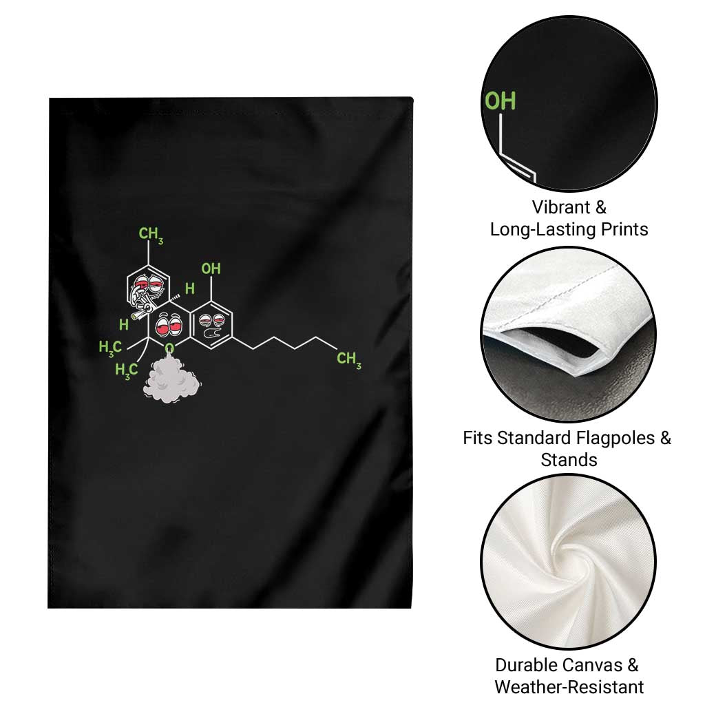 Cannabis Weed Garden Flag Molecule THC Marijuana Stoner - Wonder Print Shop