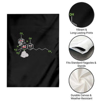 Cannabis Weed Garden Flag Molecule THC Marijuana Stoner - Wonder Print Shop