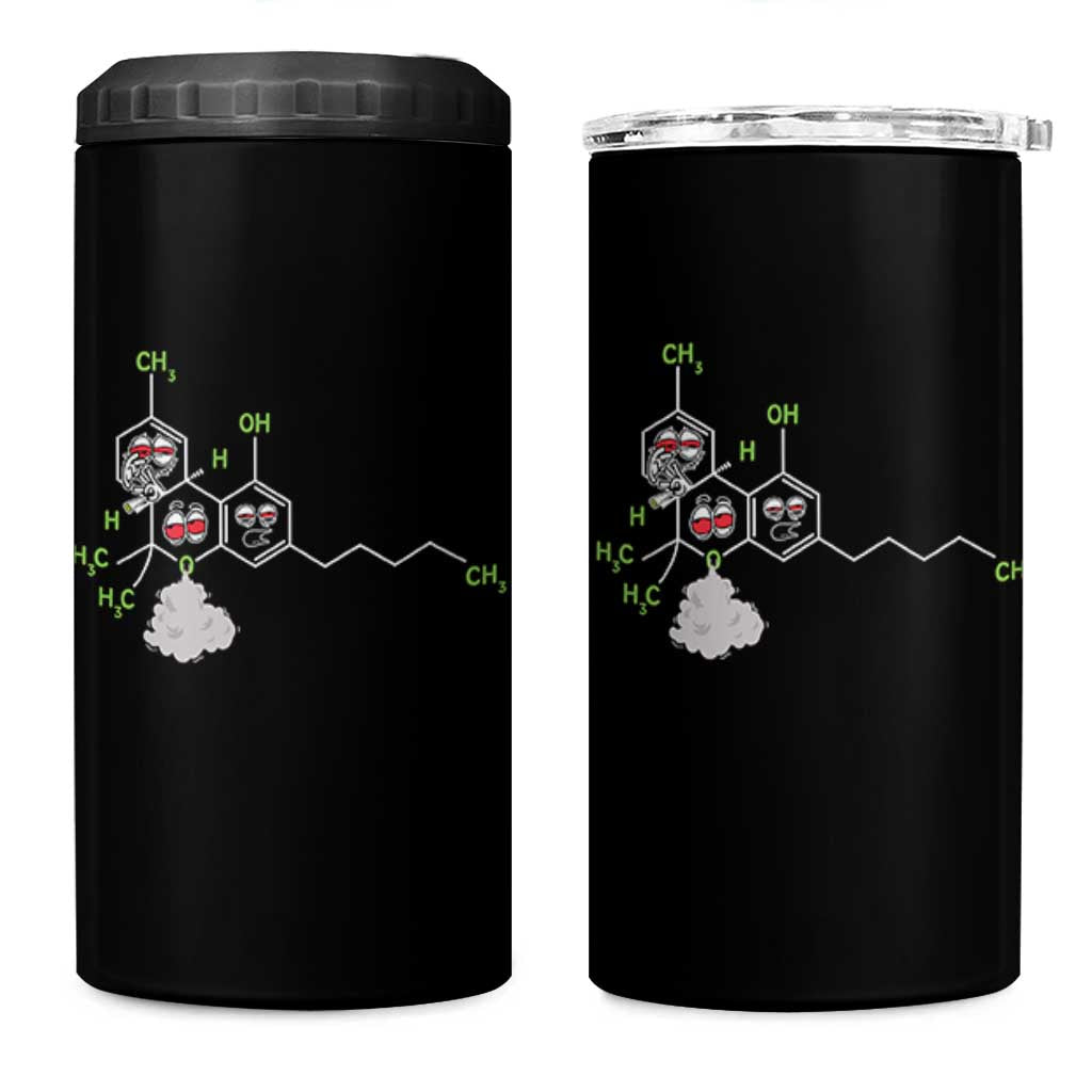 Cannabis Weed 4 in 1 Can Cooler Tumbler Molecule THC Marijuana Stoner - Wonder Print Shop