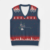 Cannabis Weed V-Neck Knit Sweater Vest Molecule THC Marijuana Stoner - Wonder Print Shop