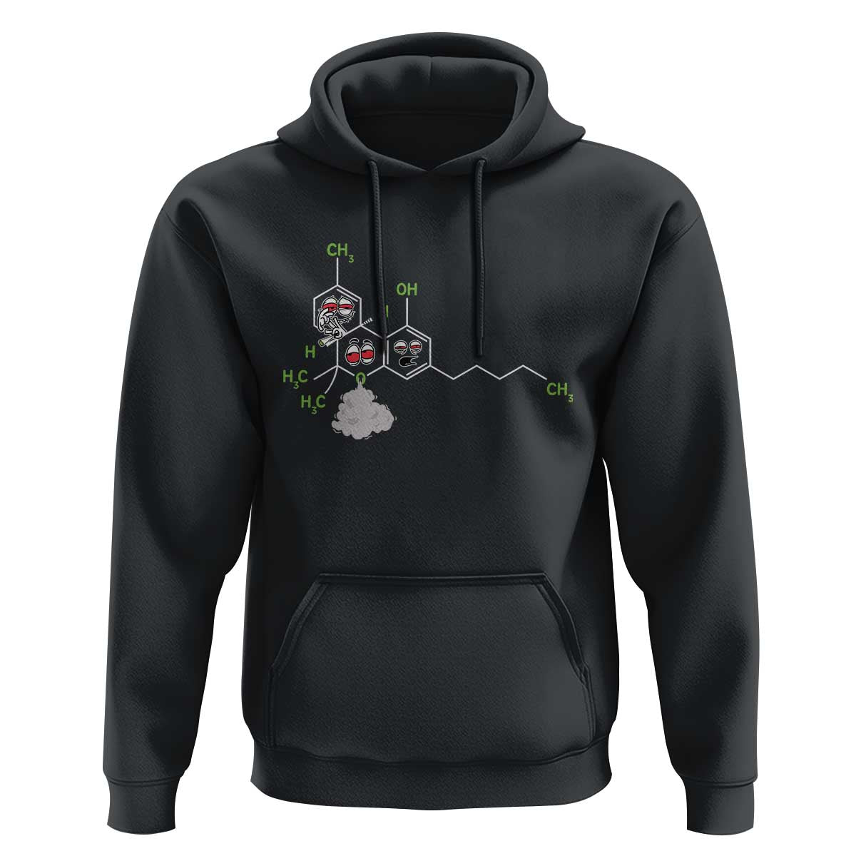 Cannabis Weed Hoodie Molecule THC Marijuana Stoner - Wonder Print Shop