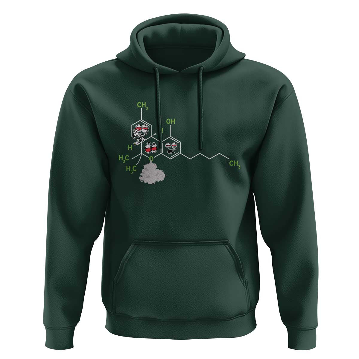 Cannabis Weed Hoodie Molecule THC Marijuana Stoner - Wonder Print Shop