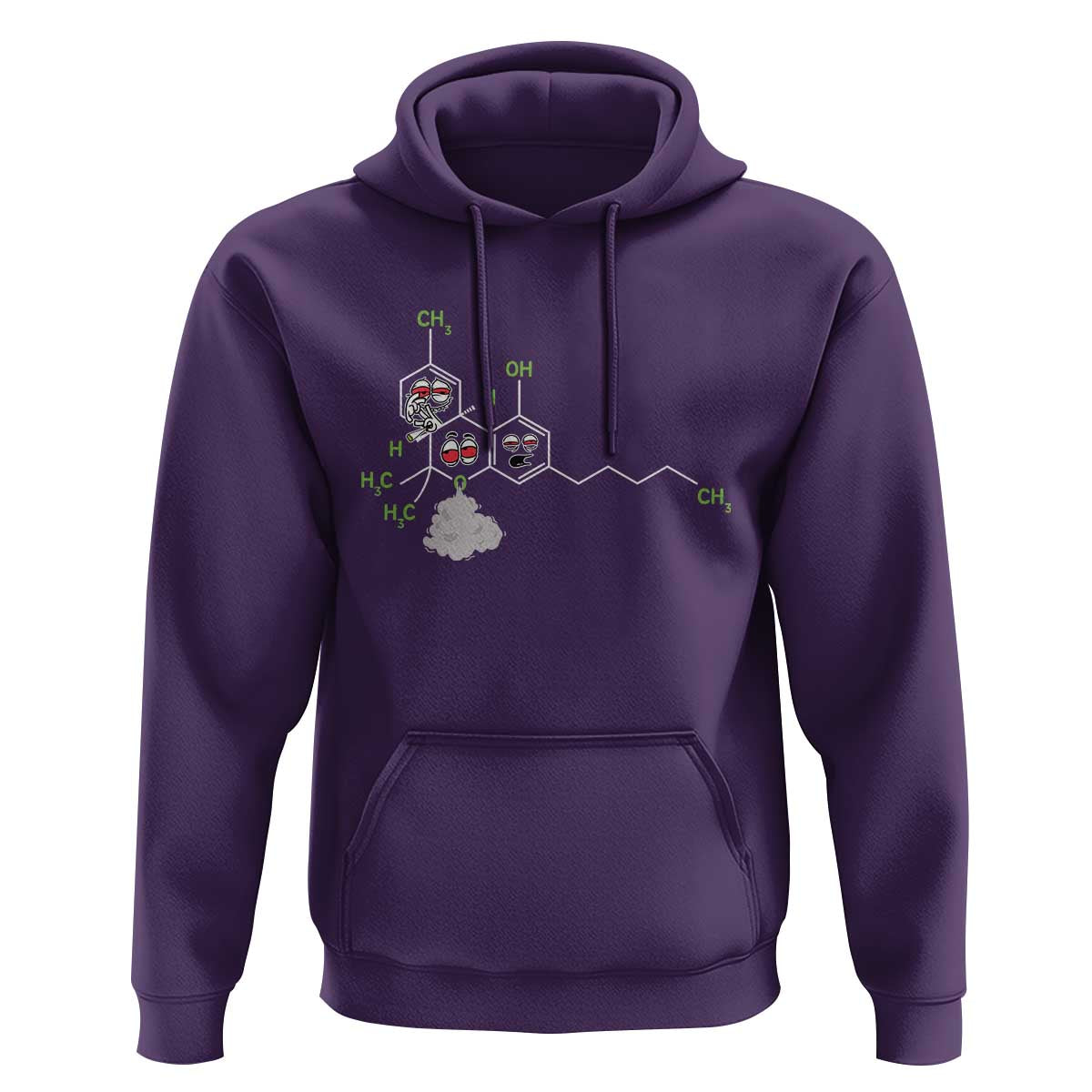 Cannabis Weed Hoodie Molecule THC Marijuana Stoner - Wonder Print Shop