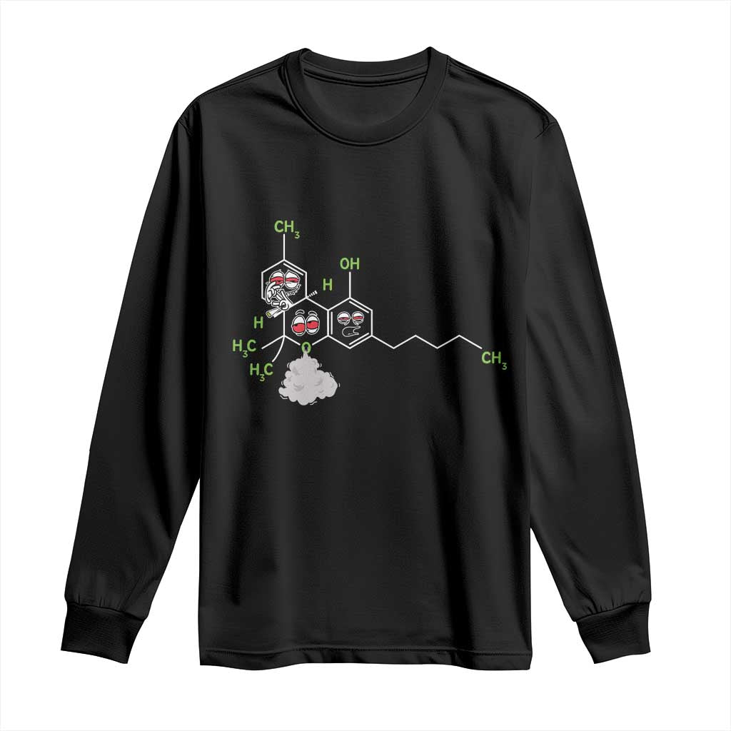Cannabis Weed Long Sleeve Shirt Molecule THC Marijuana Stoner - Wonder Print Shop