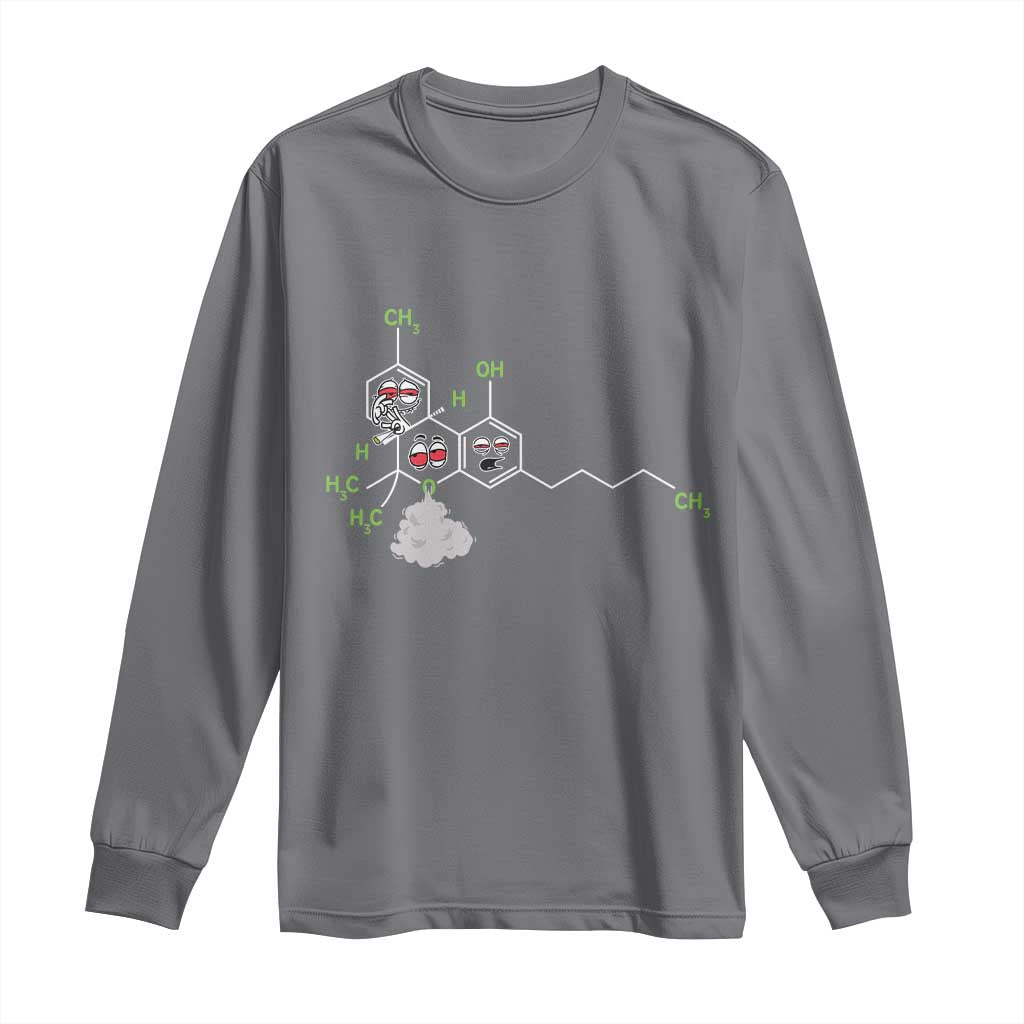 Cannabis Weed Long Sleeve Shirt Molecule THC Marijuana Stoner - Wonder Print Shop