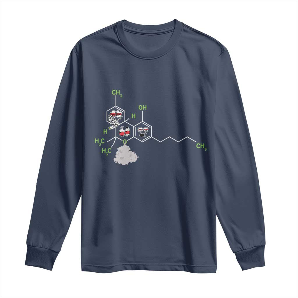 Cannabis Weed Long Sleeve Shirt Molecule THC Marijuana Stoner - Wonder Print Shop