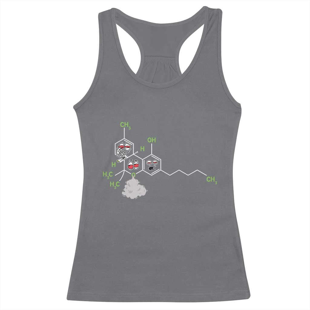 Cannabis Weed Racerback Tank Top Molecule THC Marijuana Stoner - Wonder Print Shop