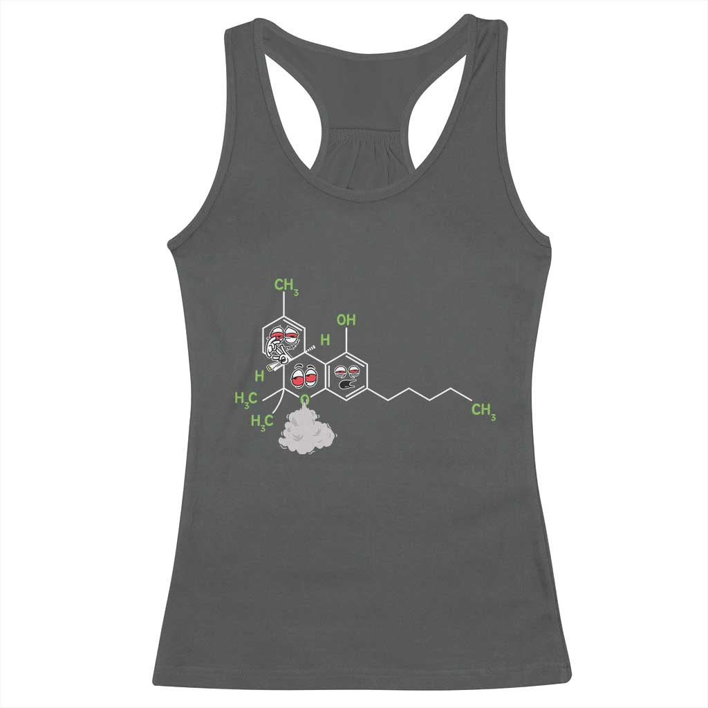 Cannabis Weed Racerback Tank Top Molecule THC Marijuana Stoner - Wonder Print Shop