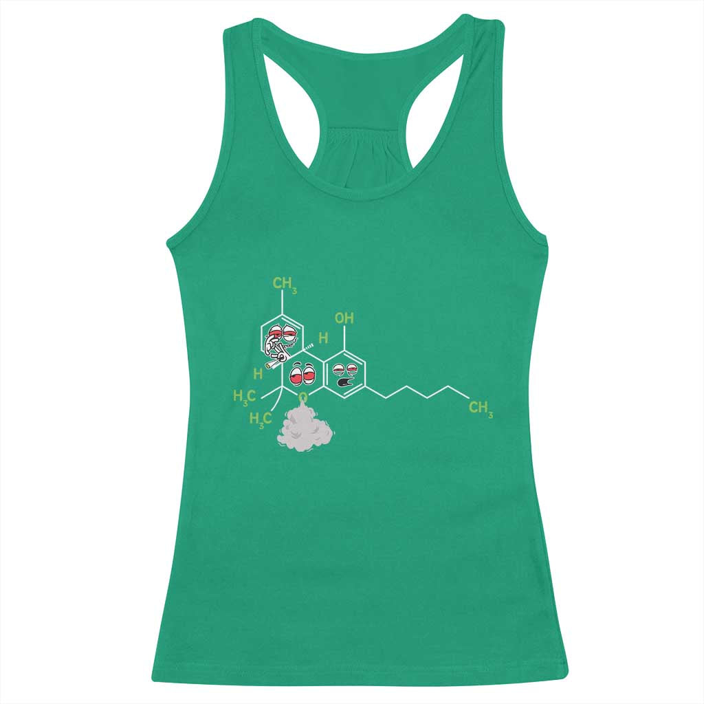 Cannabis Weed Racerback Tank Top Molecule THC Marijuana Stoner - Wonder Print Shop