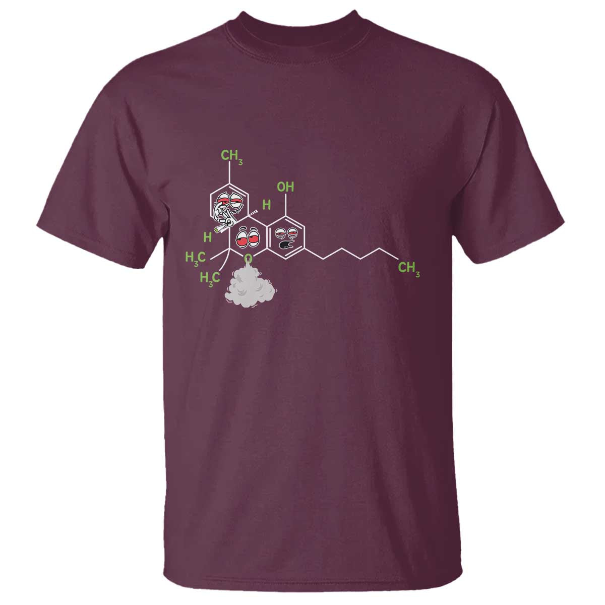 Cannabis Weed T Shirt Molecule THC Marijuana Stoner - Wonder Print Shop
