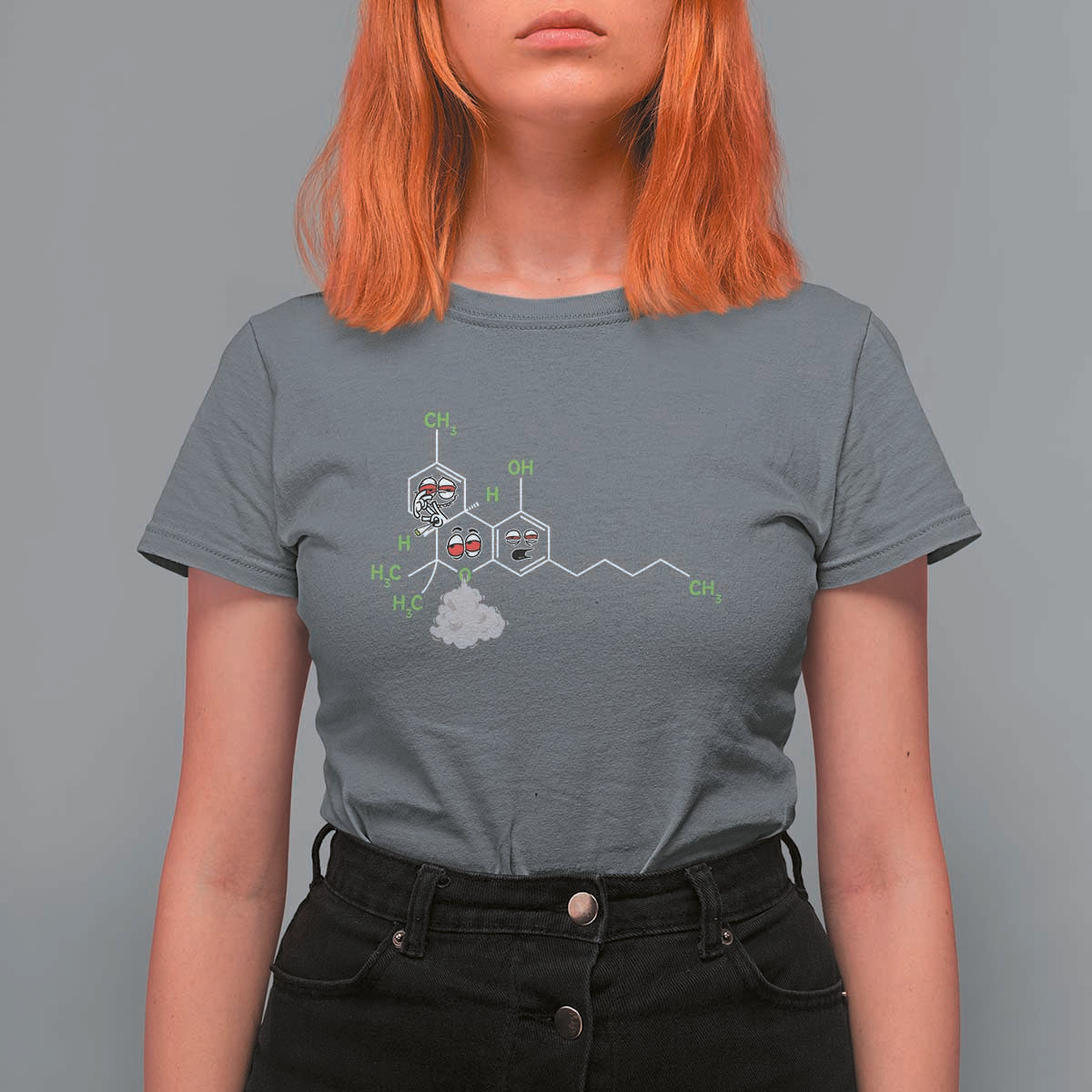 Cannabis Weed T Shirt For Women Molecule THC Marijuana Stoner - Wonder Print Shop