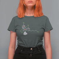 Cannabis Weed T Shirt For Women Molecule THC Marijuana Stoner - Wonder Print Shop