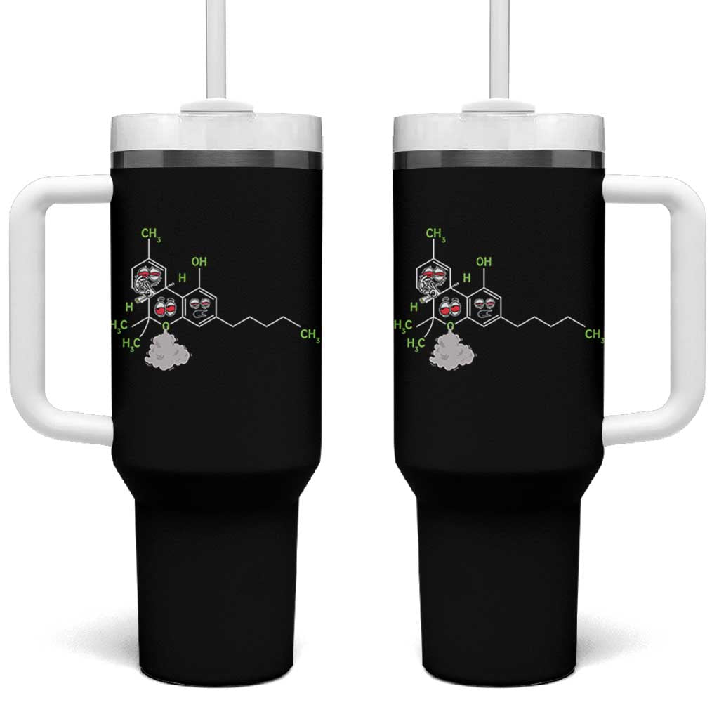 Cannabis Weed Tumbler With Handle Molecule THC Marijuana Stoner - Wonder Print Shop