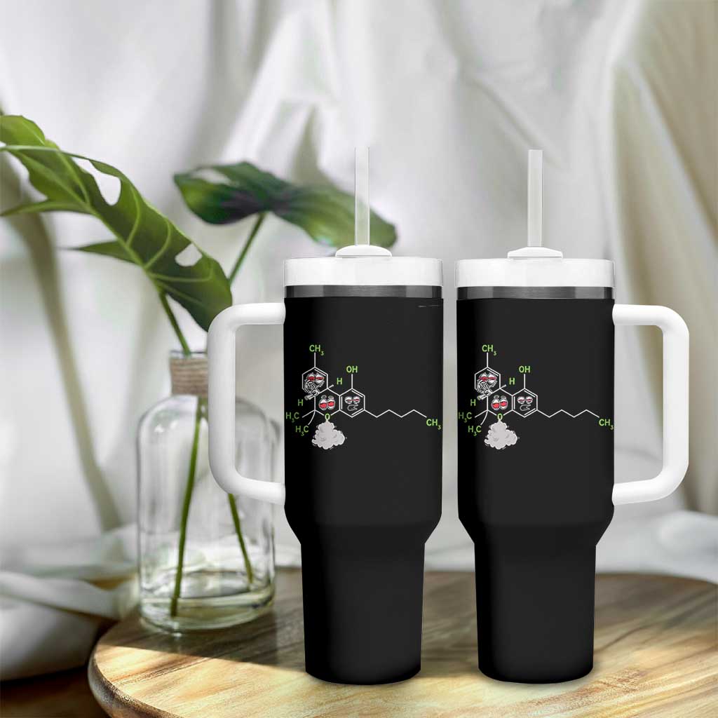 Cannabis Weed Tumbler With Handle Molecule THC Marijuana Stoner - Wonder Print Shop